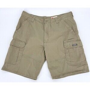 Wrangler Relaxed Fit Cargo Shorts Mens 38 Khaki Utility